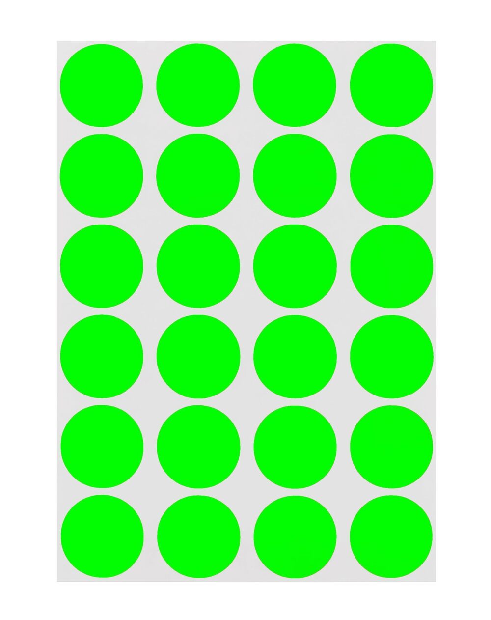 6001 3/4 Inch Circle Sticker Labels High Visibility Round Label Stickers